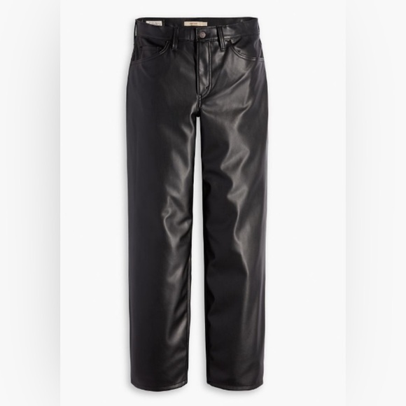 Levi’s FAUX LEATHER BAGGY DAD WOMEN'S PANTS - Picture 3 of 15